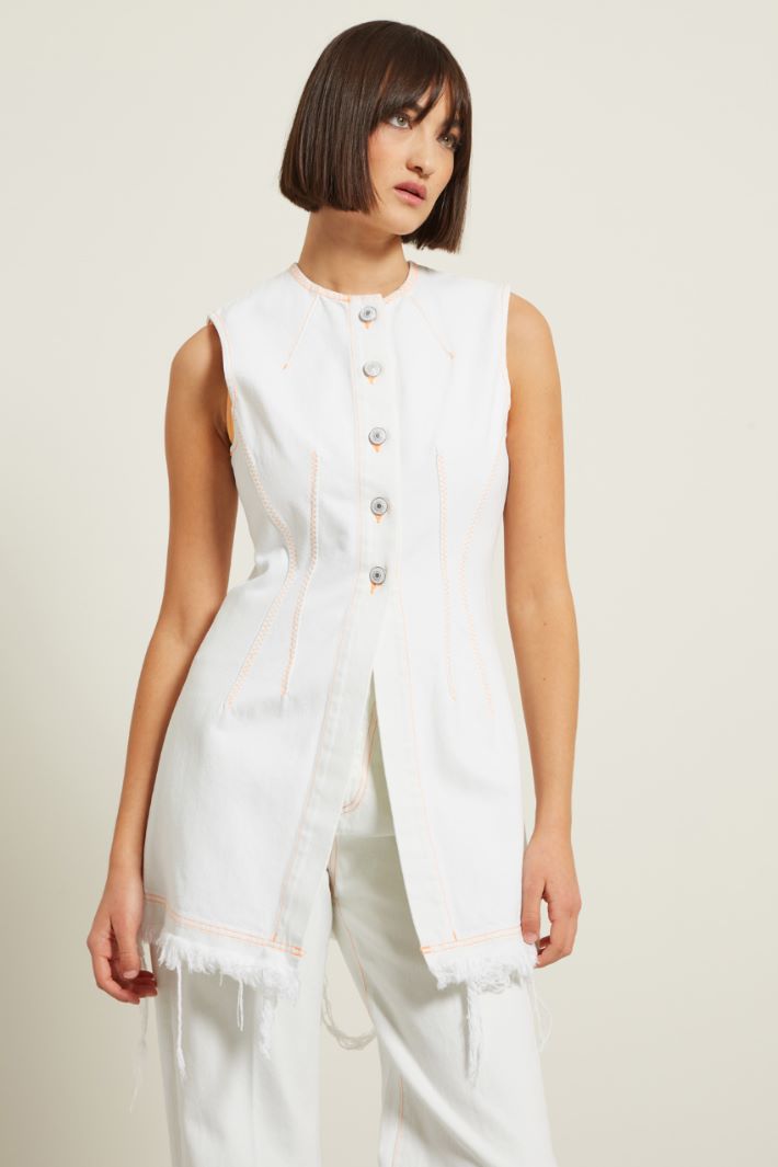 Gilet lungo in denim Fashion Market