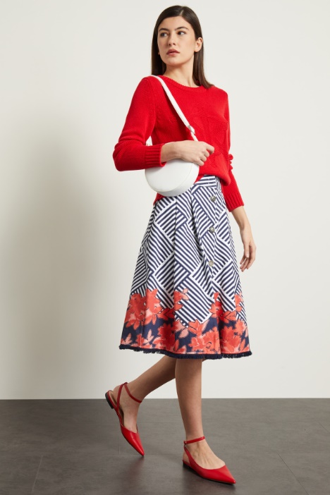 Maglia con intarsio e bottoni Fashion Market