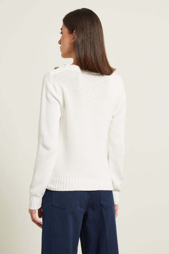 Maglia con intarsio e bottoni Fashion Market