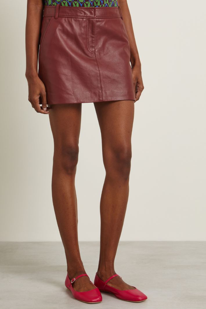 Minigonna in pelle e jersey Fashion Market