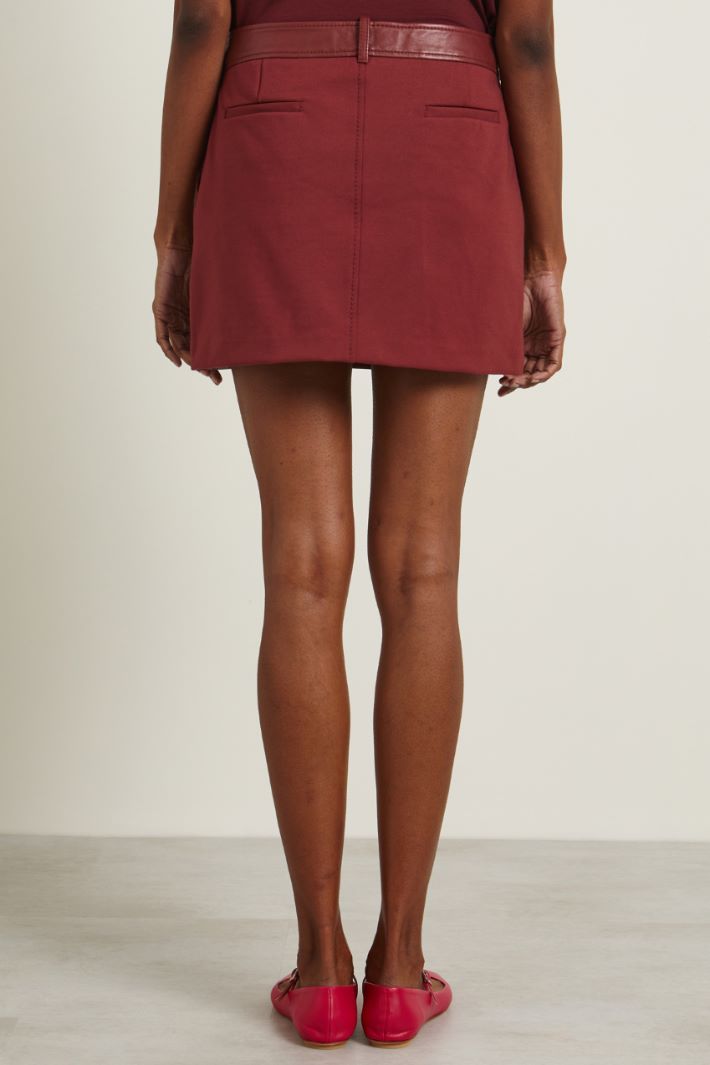 Minigonna in pelle e jersey Fashion Market