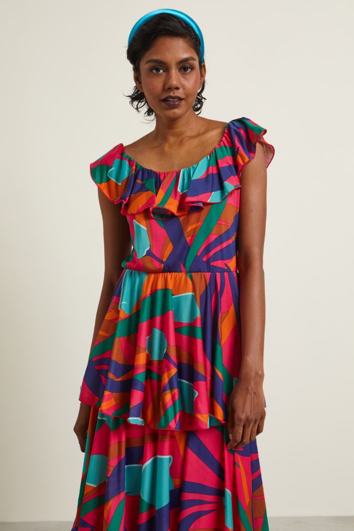 Abito lungo a balze  Fashion Market