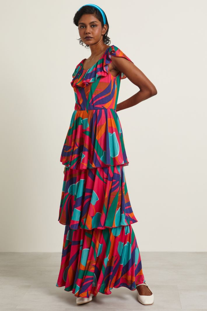 Abito lungo a balze  Fashion Market