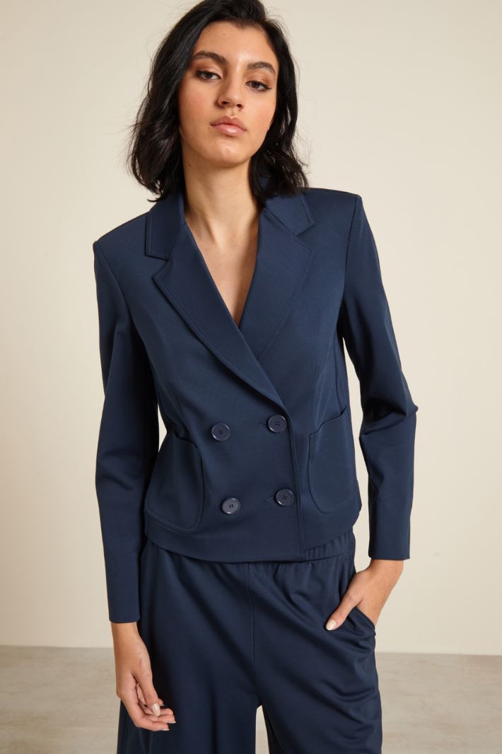 Blazer cropped in jersey Fashion Market