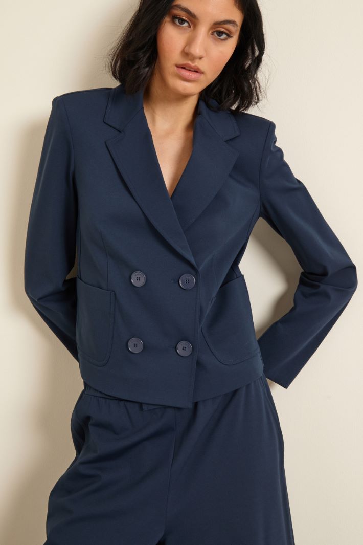 Blazer cropped in jersey Fashion Market