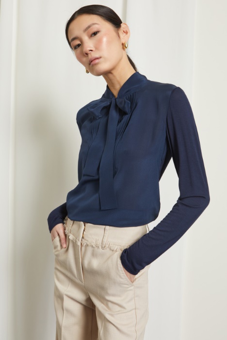 Blusa in jersey e seta Fashion Market