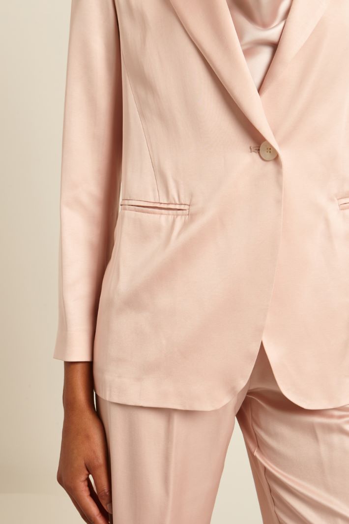 Blazer in raso con cintura Fashion Market