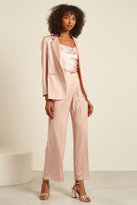 Blazer in raso con cintura Fashion Market