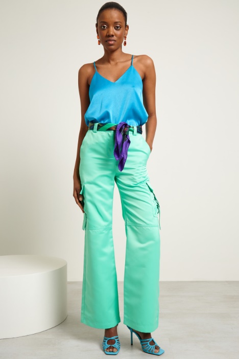 Pantaloni a palazzo in raso Fashion Market