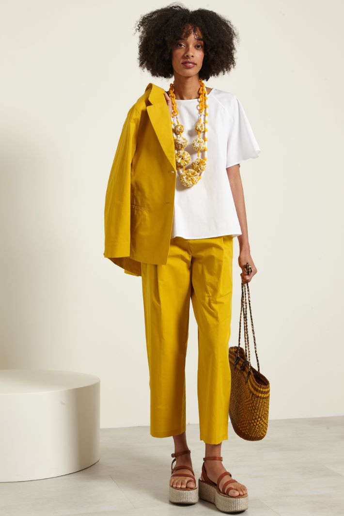 Pantaloni in tela con pinces Fashion Market