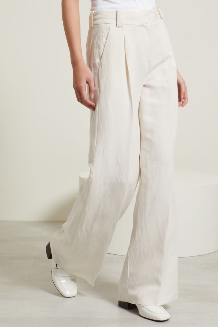 Pantaloni a palazzo in lino Fashion Market Pantaloni a palazzo in lino Fashion Market