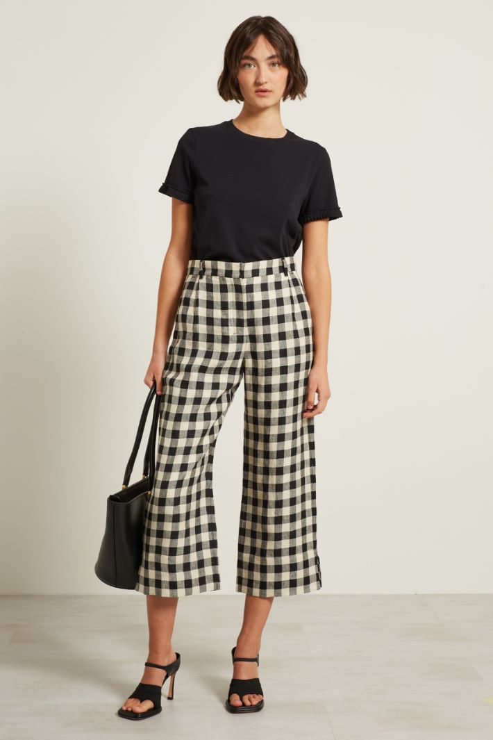 Pantaloni in tela di puro lino Fashion Market