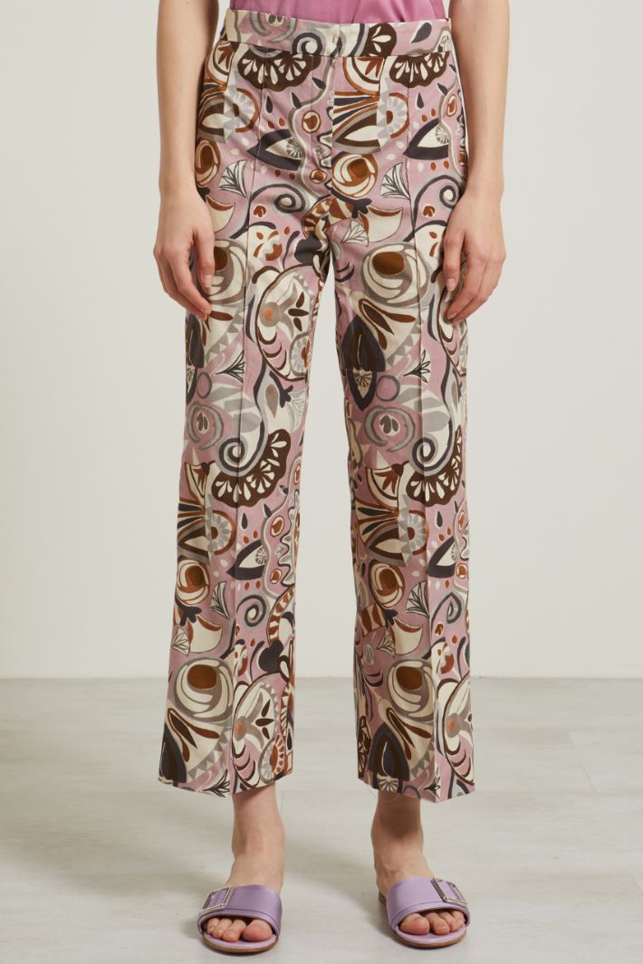 Pantaloni in popeline stampato Fashion Market