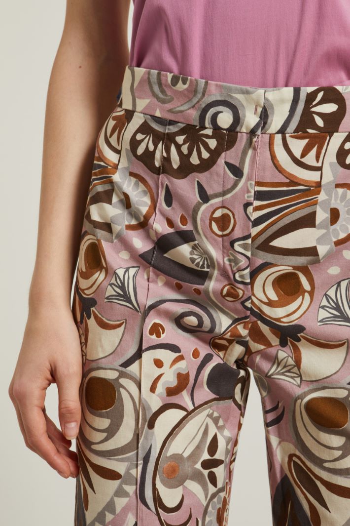 Pantaloni in popeline stampato Fashion Market