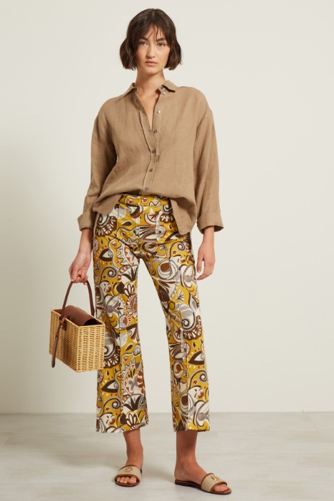 Pantaloni in popeline stampato Fashion Market