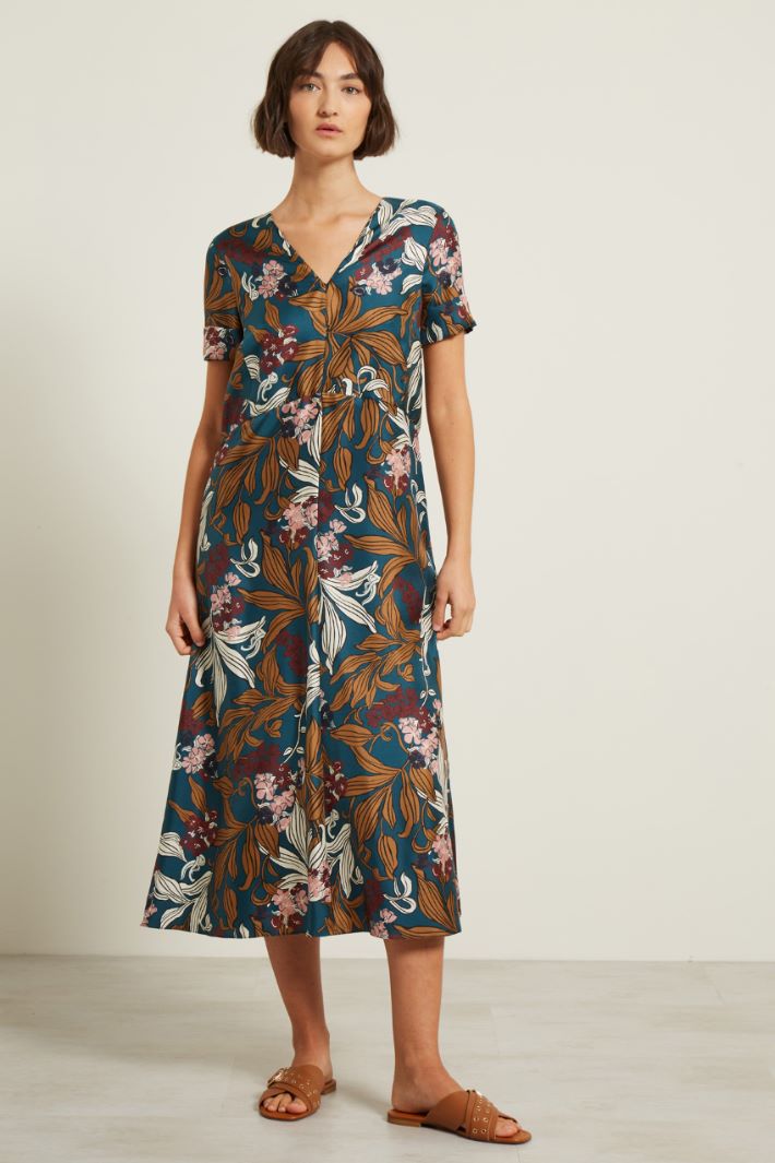 Abito lungo in twill di seta Fashion Market