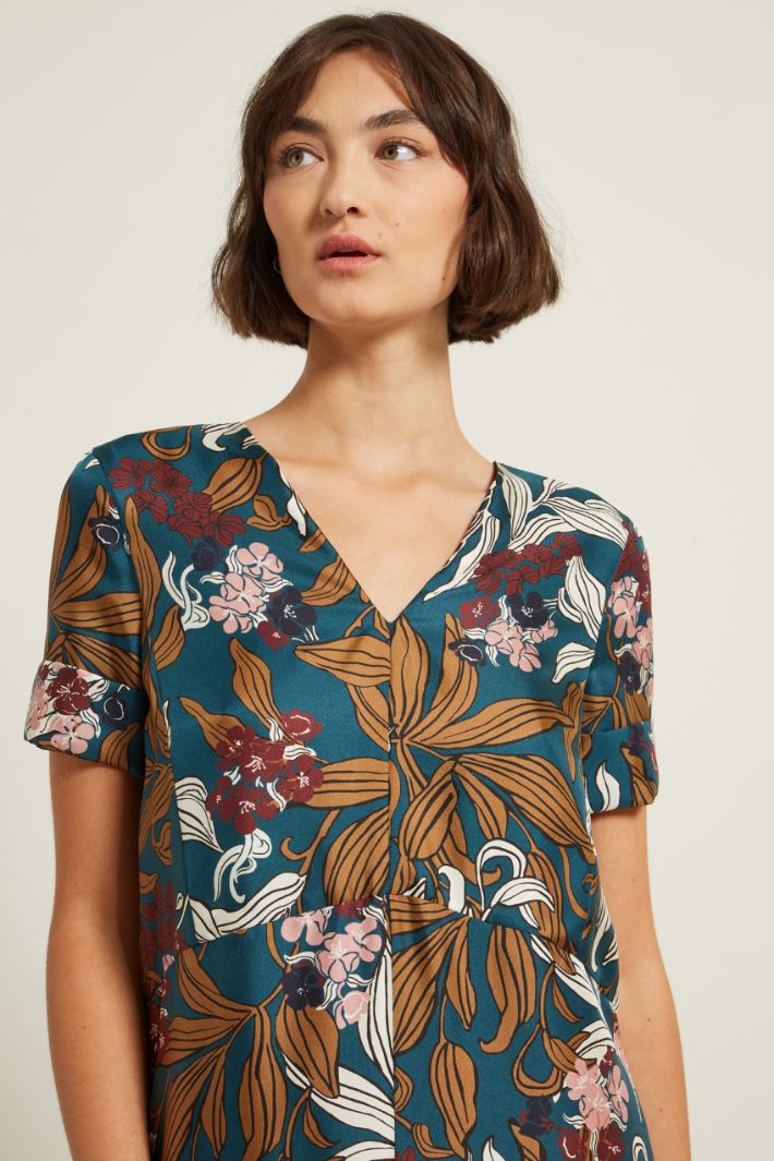 Abito lungo in twill di seta Fashion Market