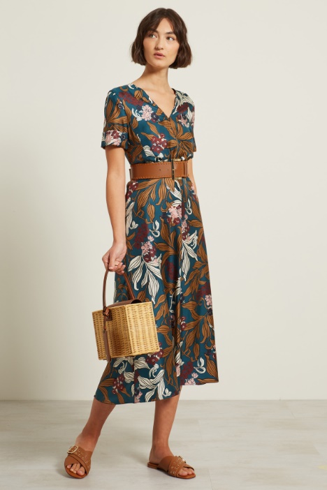 Abito lungo in twill di seta Fashion Market