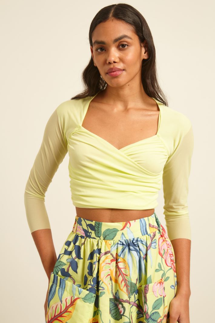 Crop top con scollo incrociato Fashion Market