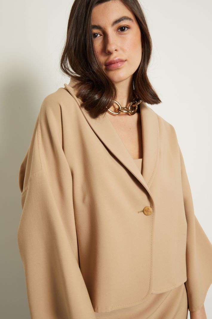 Giacca in crépe di lana - BISCOTTO - Fashion Market - 3