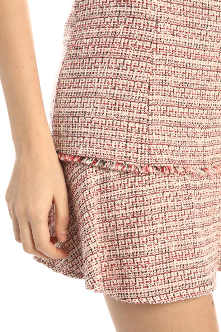 Minigonna in tweed - ROSSO BIANCO BLU - Fashion Market - 3