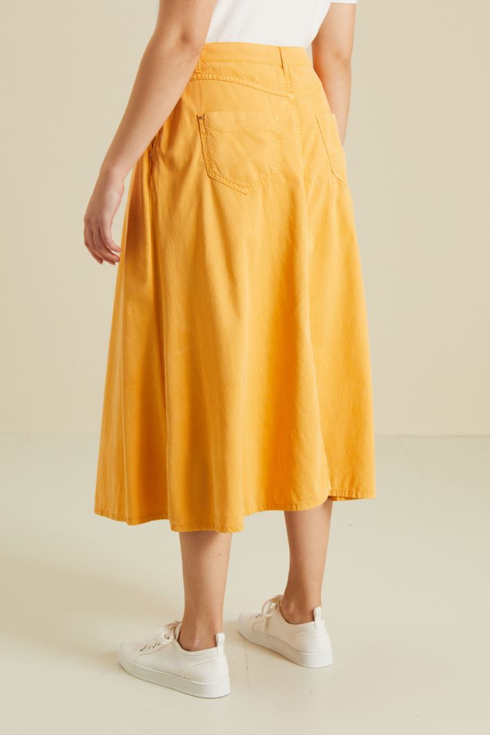 Gonna in cotone svasata - GIALLO SOLE - Fashion Market - 4