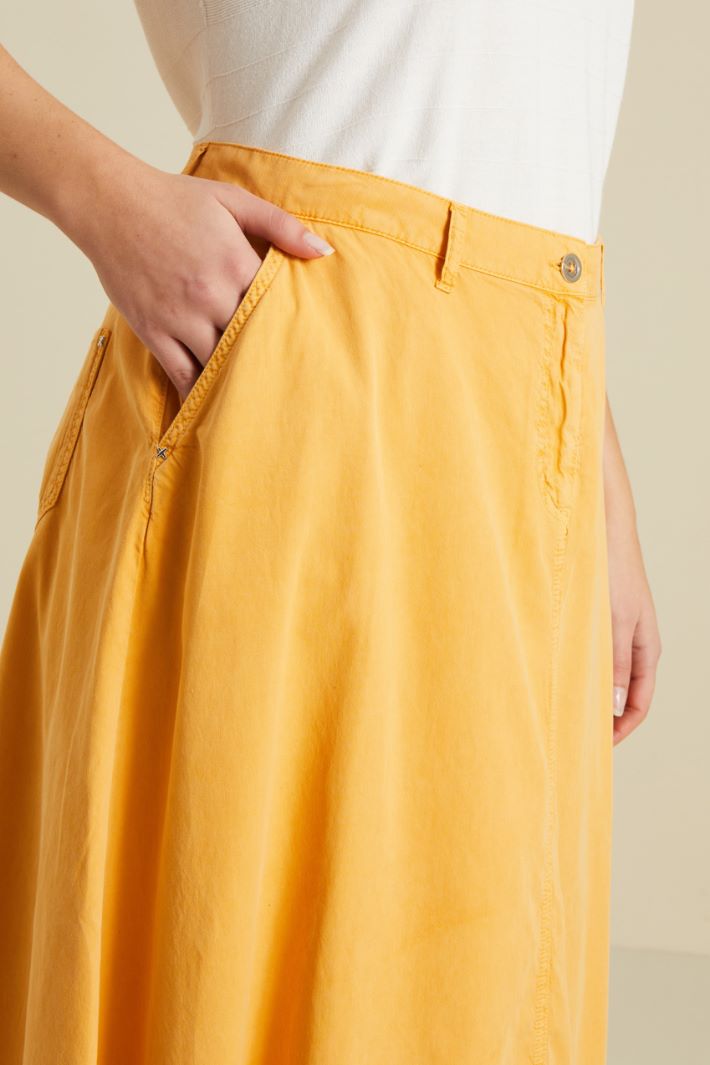Gonna in cotone svasata - GIALLO SOLE - Fashion Market - 3