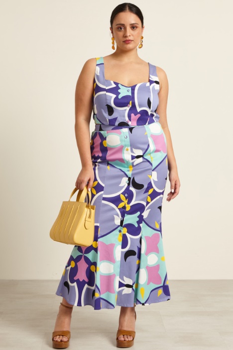 Gonna a sirena stampata Fashion Market