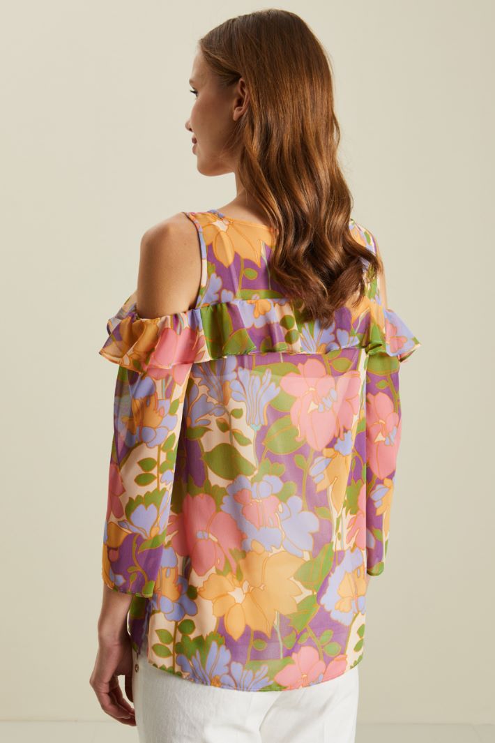 Top in georgette  - VIOLA ROSA VERDE - Fashion Market - 4