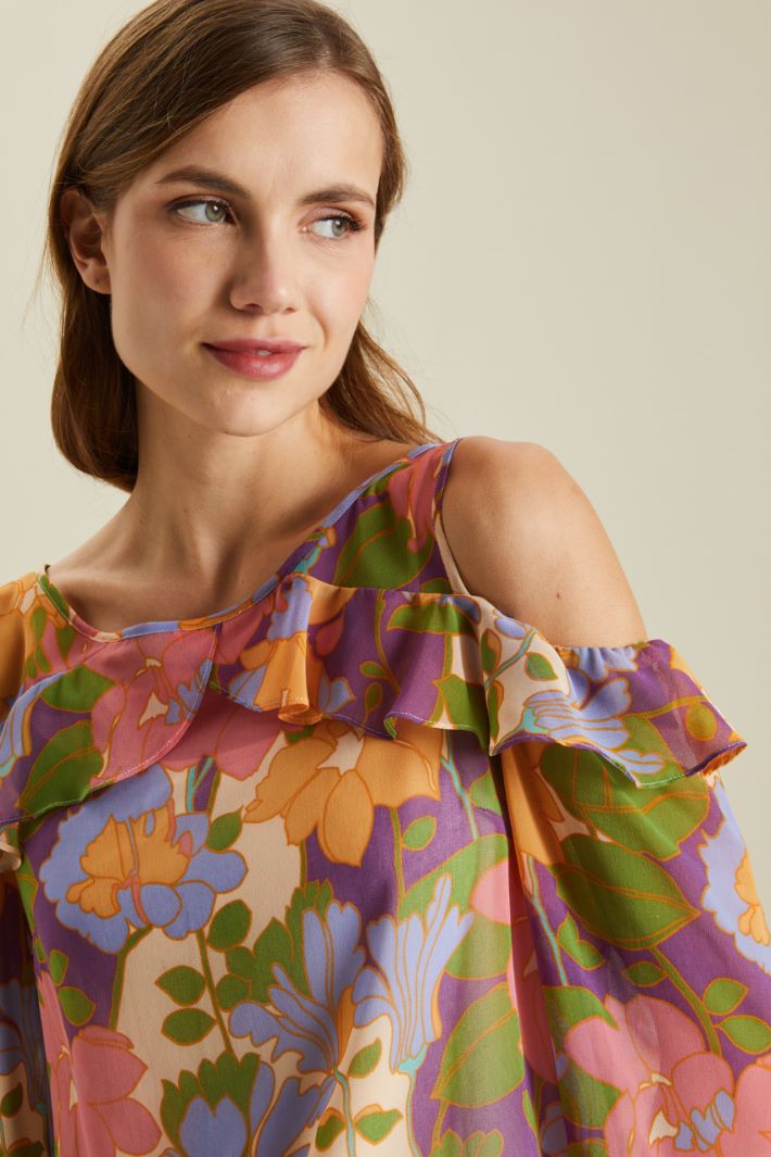 Top in georgette  - VIOLA ROSA VERDE - Fashion Market - 3