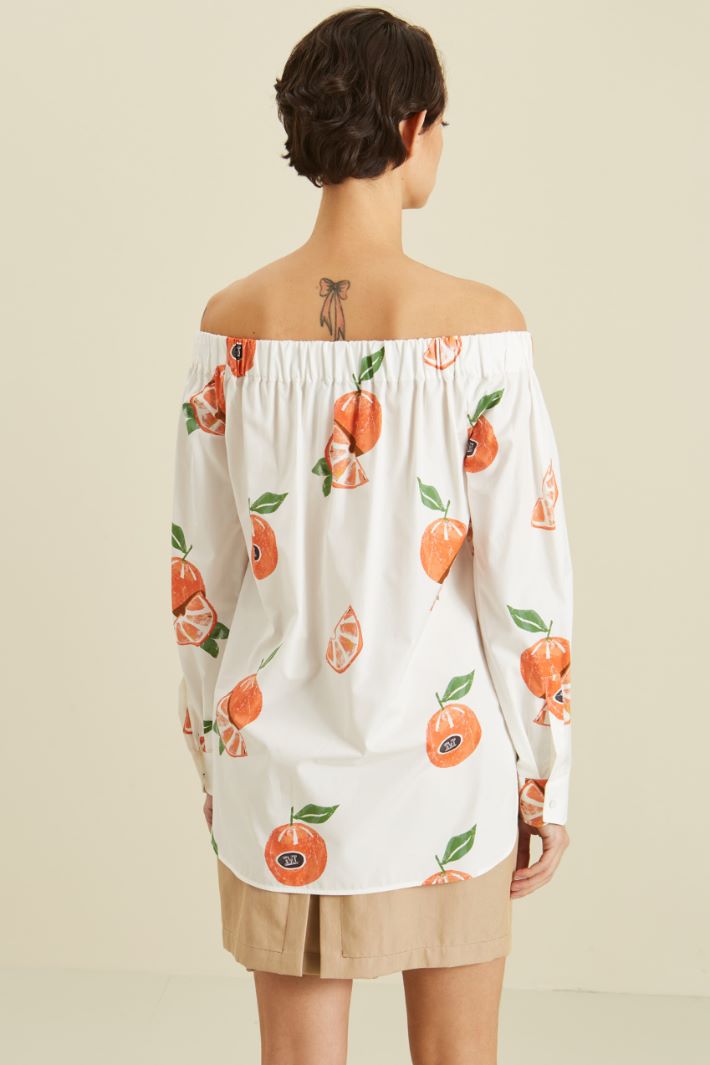 Casacca a spalla scesa - BIANCO ARANCIO - Fashion Market - 4