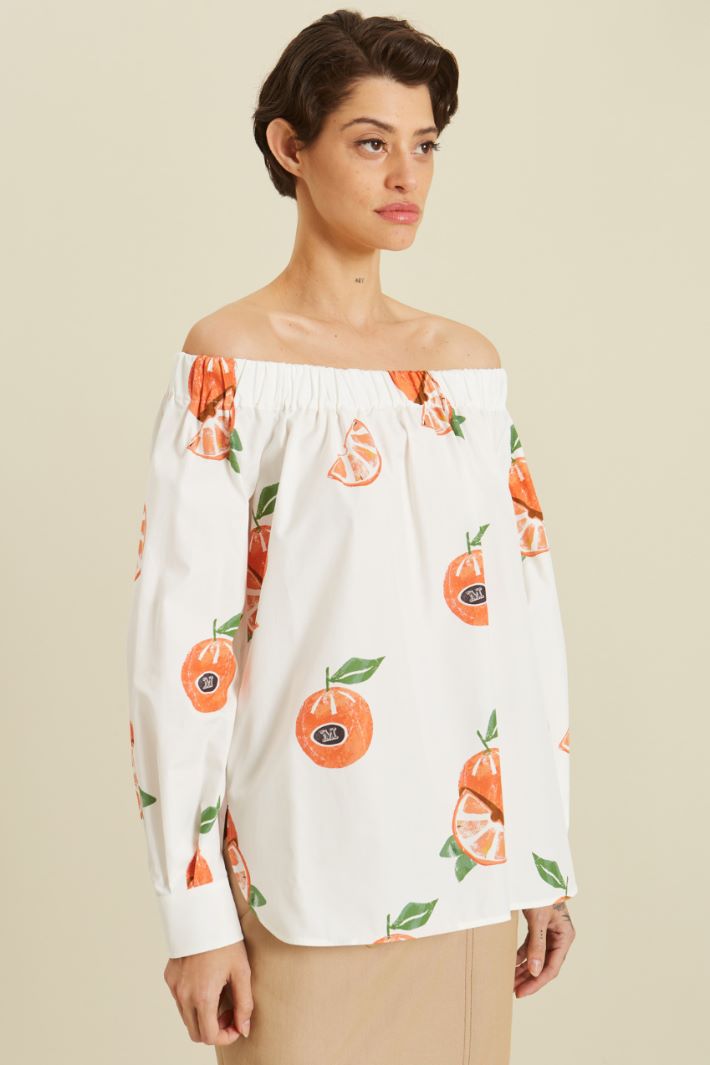Casacca a spalla scesa - BIANCO ARANCIO - Fashion Market - 2