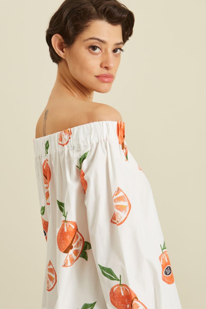 Casacca a spalla scesa - BIANCO ARANCIO - Fashion Market - 3