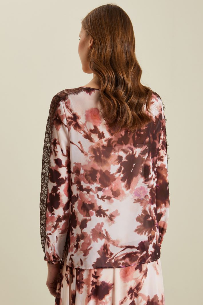 Blusa in georgette  - ROSA CIPRIA MARRONE - Fashion Market - 4