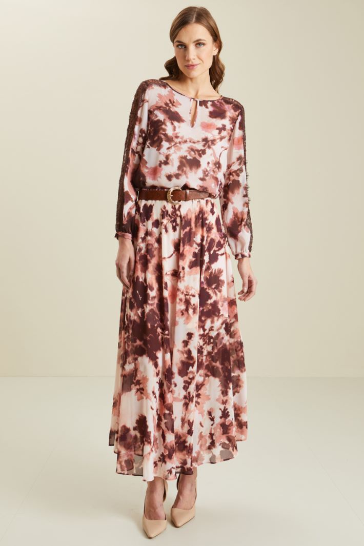 Blusa in georgette  - ROSA CIPRIA MARRONE - Fashion Market