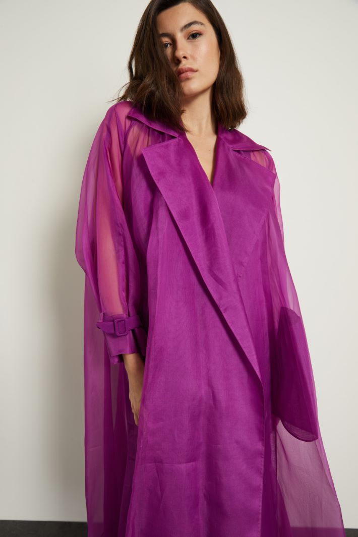 Spolverino lungo in organza - CICLAMINO - Fashion Market - 3