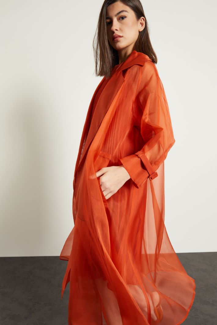 Spolverino lungo in organza - ARANCIONE - Fashion Market - 2