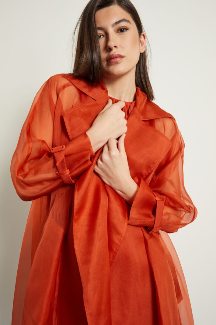 Spolverino lungo in organza - ARANCIONE - Fashion Market - 3