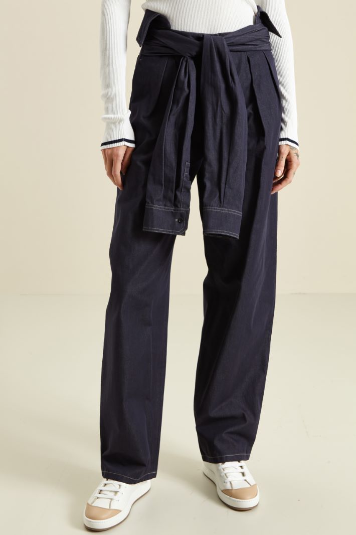 Pantaloni stile camicia - BLU DENIM - Fashion Market - 2