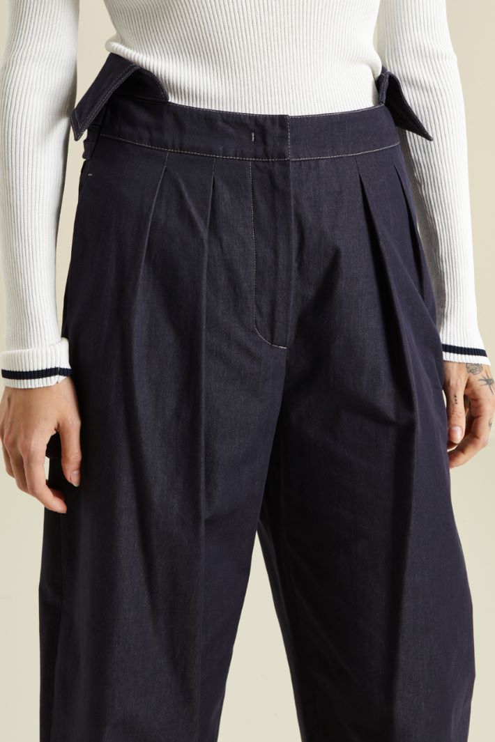 Pantaloni stile camicia - BLU DENIM - Fashion Market - 3