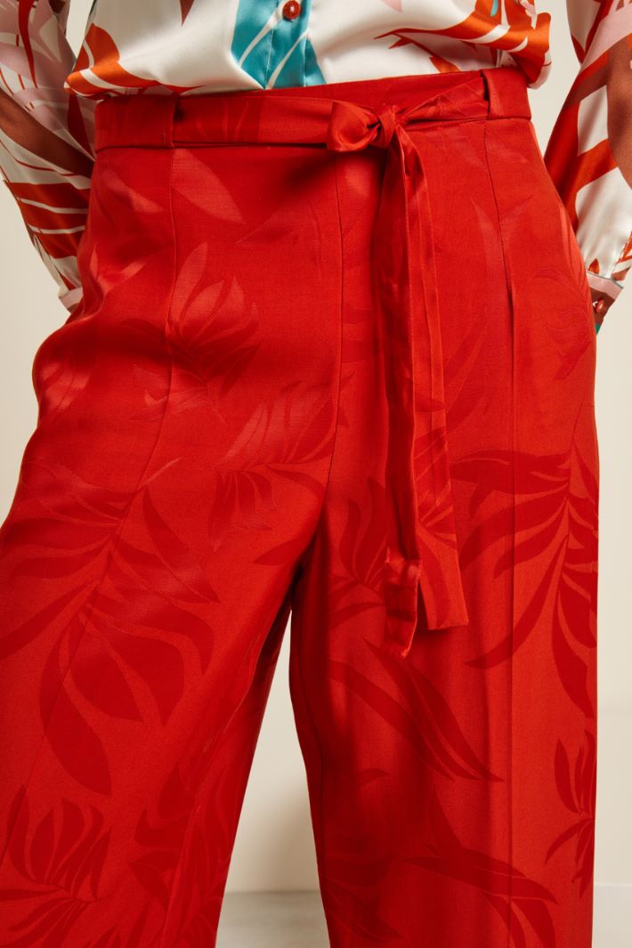 Pantaloni jacquard con cintura Fashion Market - 3