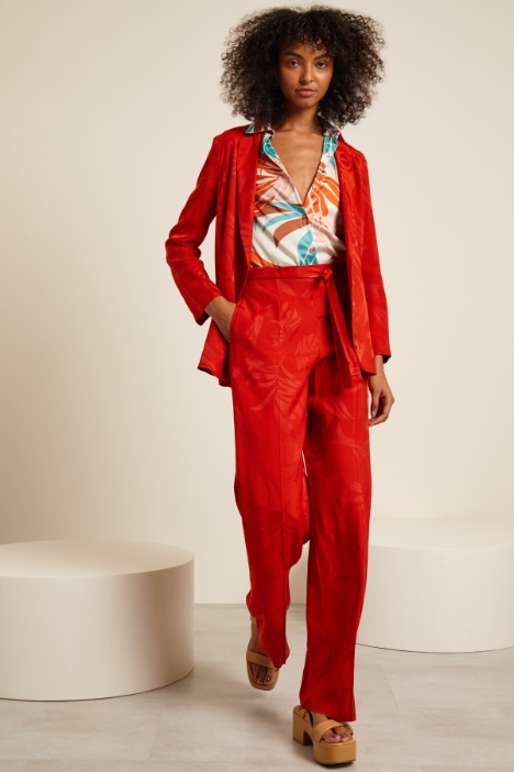 Pantaloni jacquard con cintura Fashion Market