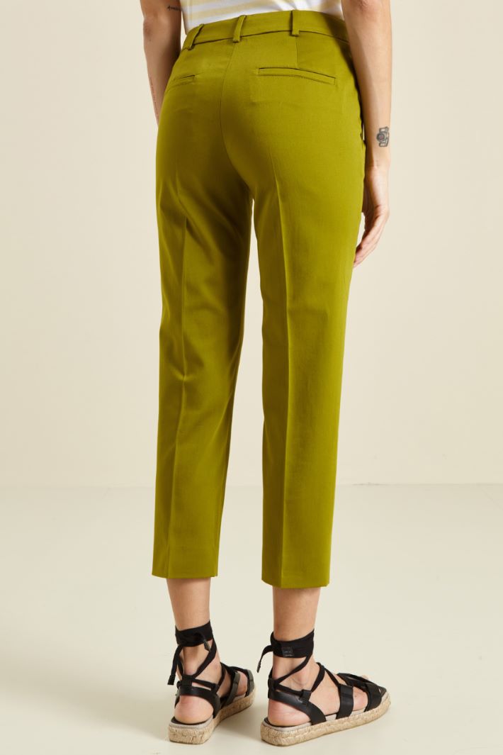 Pantalone capri in cotone - VERDE OLIVA - Fashion Market - 4