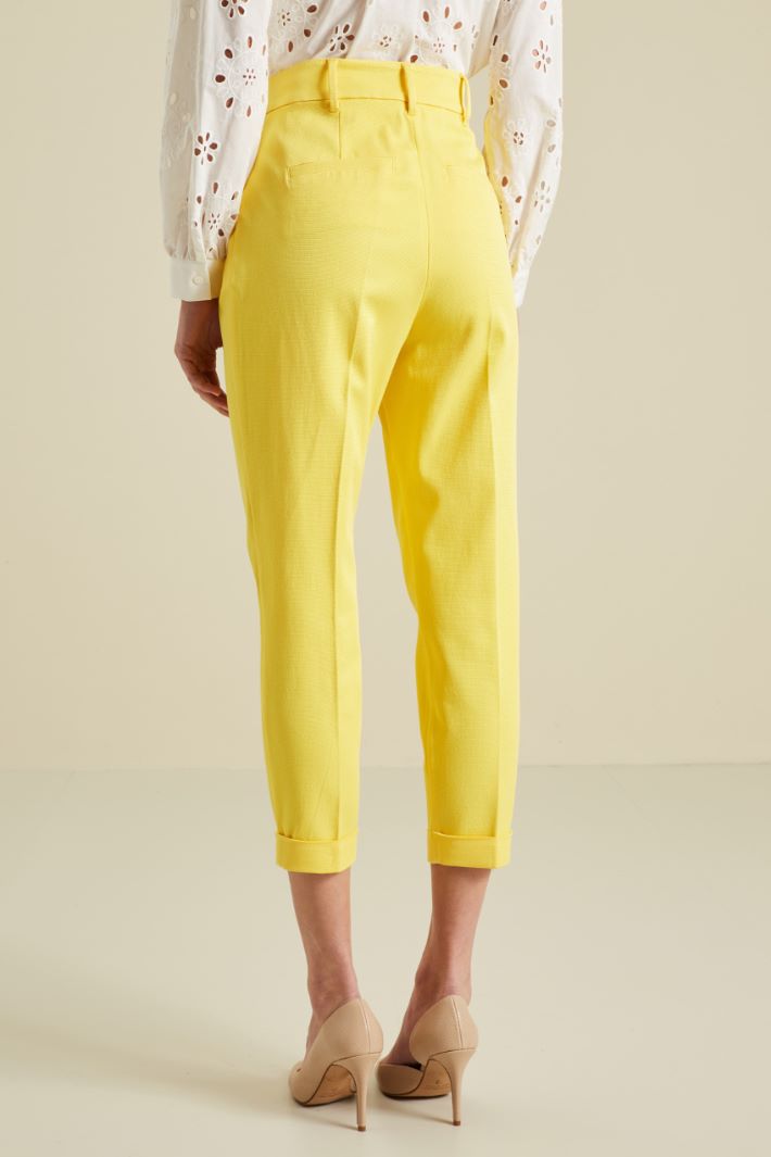Pantaloni in faille di cotone  - GIALLO - Fashion Market - 4