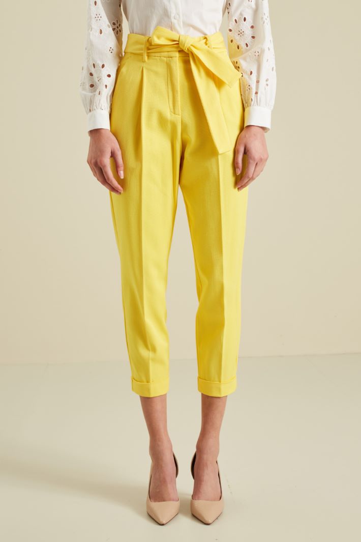 Pantaloni in faille di cotone  - GIALLO - Fashion Market - 2