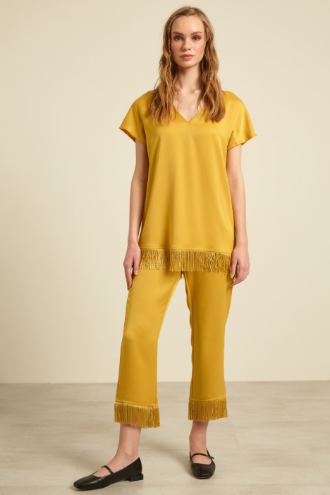 Pantaloni con frange al fondo Fashion Market