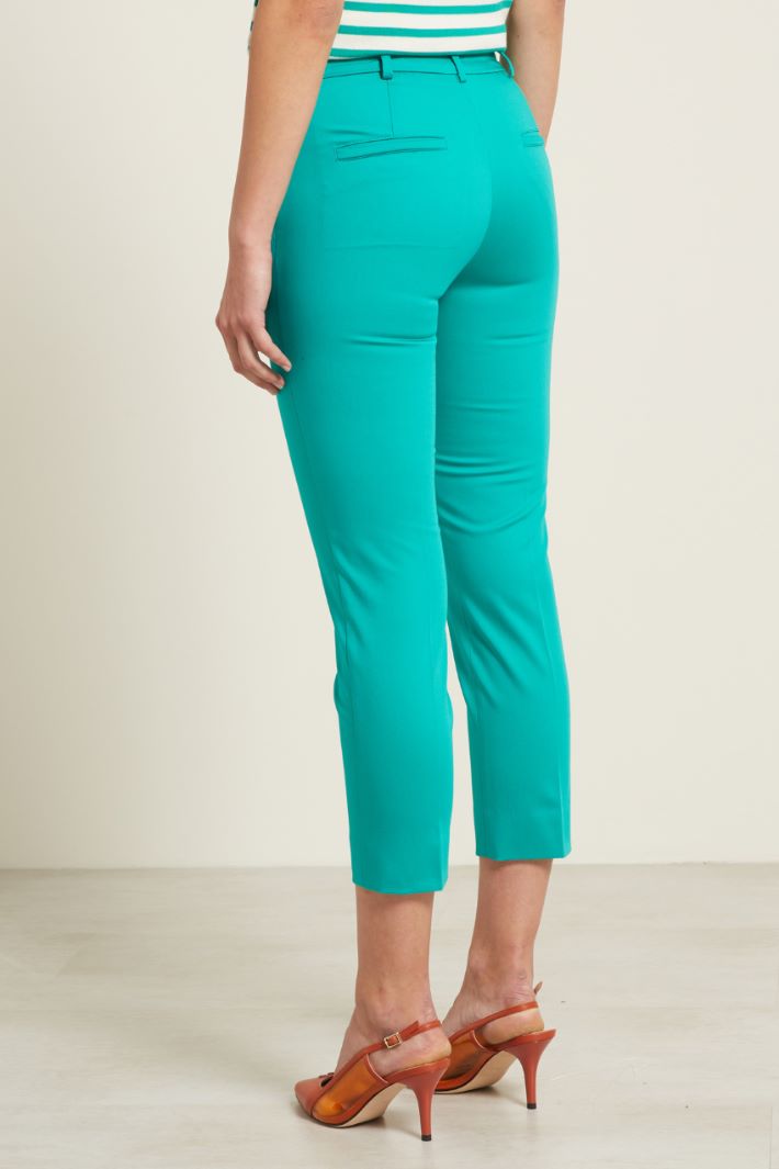 Pantaloni capri in raso di cotone Fashion Market - 4