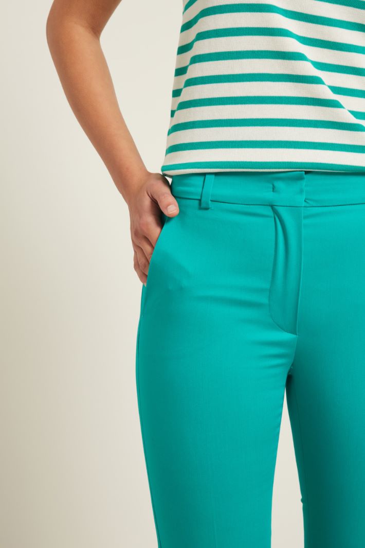 Pantaloni capri in raso di cotone Fashion Market - 3