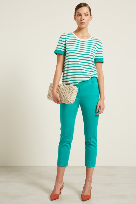 Pantaloni capri in raso di cotone Fashion Market