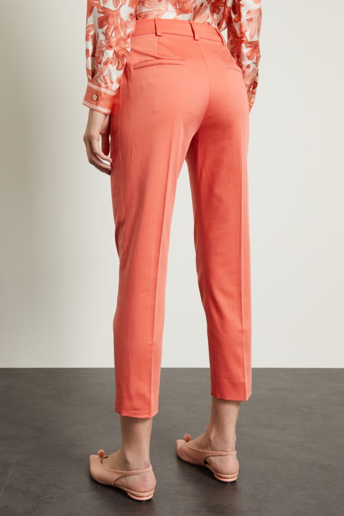 Pantaloni capri in raso di cotone Fashion Market - 4